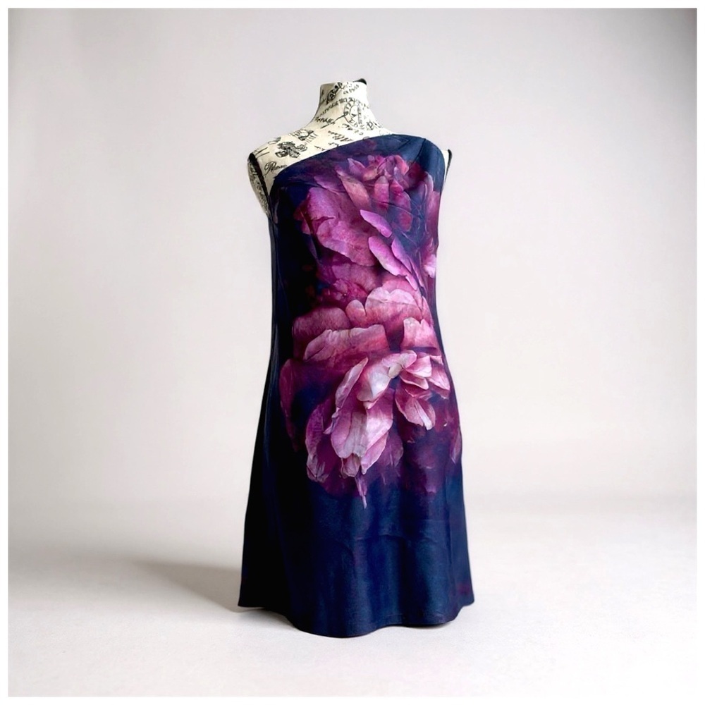 Cami NYC One-Shoulder Dress in Blue and Pink. Small. NWT